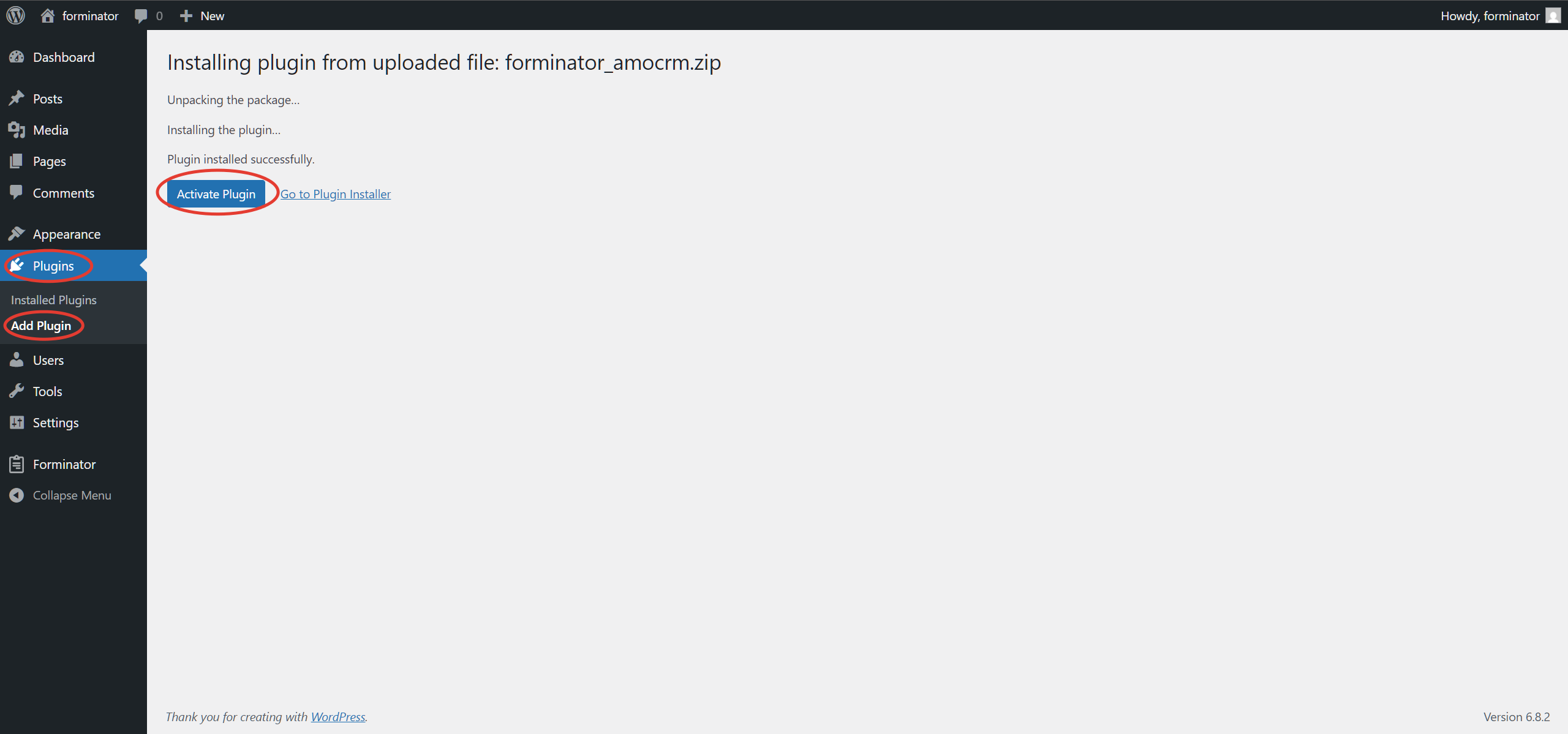 Forminator Forms Wordpress integration with the Kommo